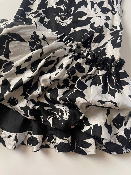 Rickie Freeman for Teri Jon Black & White Ruffle Dress Size 4 - Picture 7 of 9